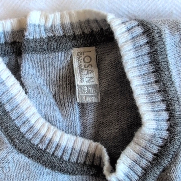 losan spain drop waist gray cotton blend sweater dress 9 months baby girl - Picture 7 of 9